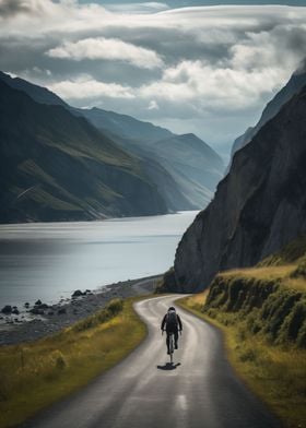 Cyclist Road Landscape