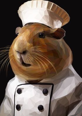 Capybara Chef Lowpoly Art