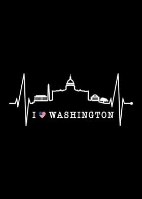 Washington Skyline Heart