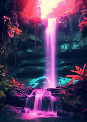 Neon Pink Waterfall