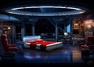 Space Bedroom Pixel Art