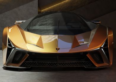 Gold Lamborghini dramatic