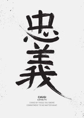Chugi Bushido Virtue Kanji