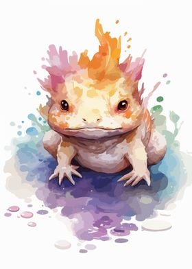 Cute Axolotl Watercolor