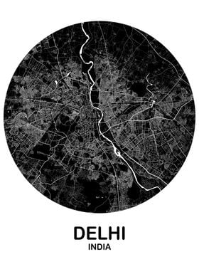 Delhi India Circular Map