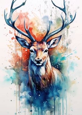Deer Watercolor Animals