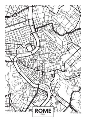 minimalistic rome map 