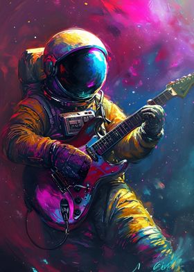 Spaceman With Guitar Deco