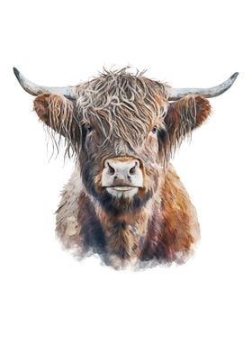 Highland Cow Watercolor