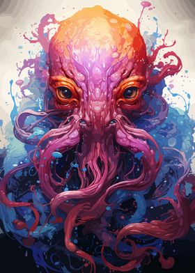 Sea Kraken Watercolor