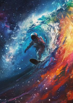 Astronaut Cosmic Surfing