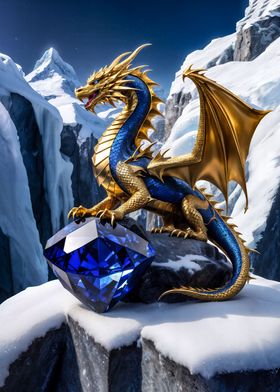 Winter blue gold Dragon 