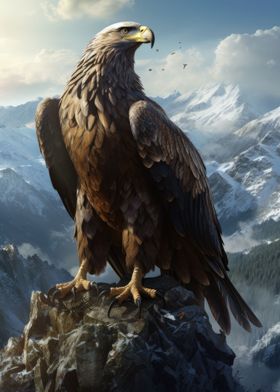 Eagle On Mountain Top