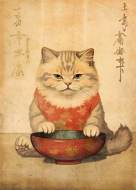 Japanese Cute Cat Bowl