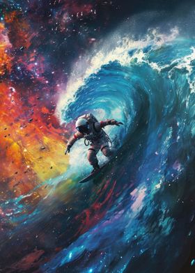 Astronaut Cosmic Surfing
