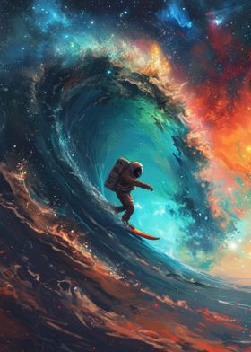 Astronaut Cosmic Surfing