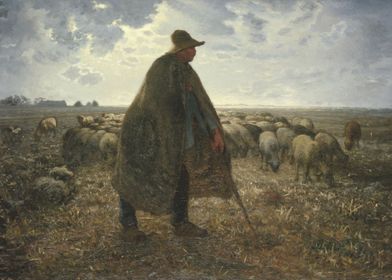 Shepherd Tending His Flock