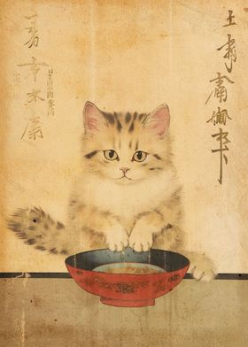 Vintage Japanese Cute Cat