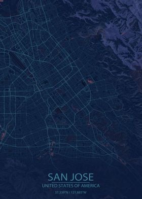 San Jose Blue Purple Map