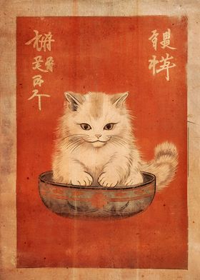 Vintage Japanese Cute Cat