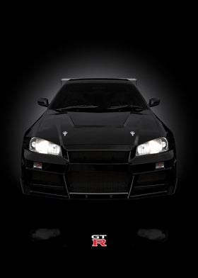 Nissan GTR car art poster