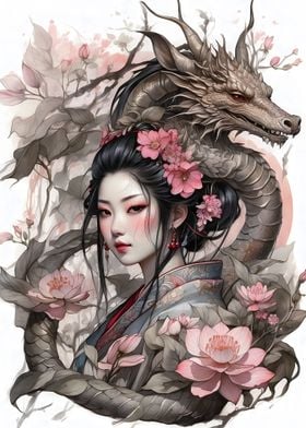 Dragon Japanese Girl