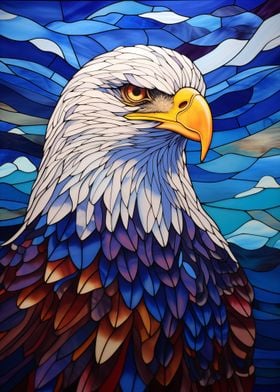 Bald Eagle Stained Glass