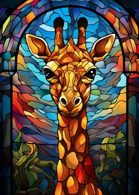 Giraffe Stained Glass 