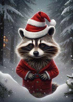 Funny raccoon xmas