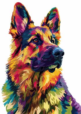 German Shepherd Colorful