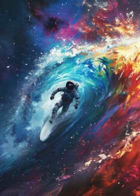 Astronaut Cosmic Surfing