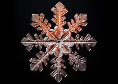 Snowflake in red light
