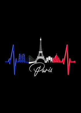 Paris Skyline Heartbeat