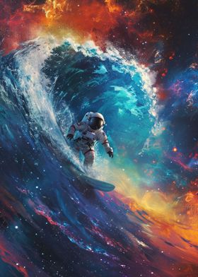 Astronaut Cosmic Surfing