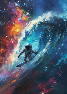 Astronaut Cosmic Surfing