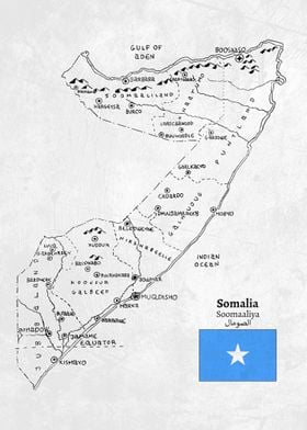 Handdrawn Somalia Map