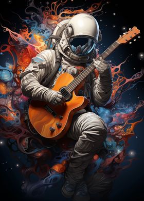 Astronaut Playing Guitar