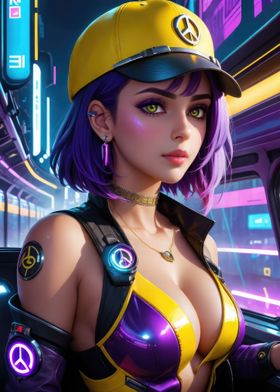 Anime cyberpunk girl