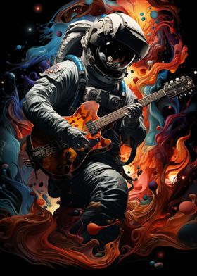 Astronaut Playing Guitar