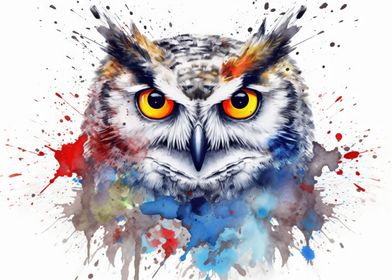 Owl Bird Watercolor