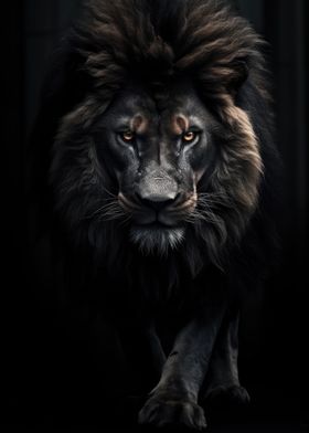 Black Lion Portrait