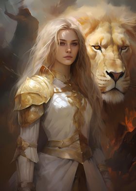 Warrior Princess with Lion