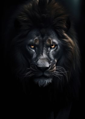 Black Lion Portrait