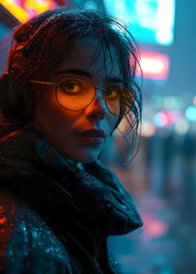 Cyberpunk Girl Neon Theme