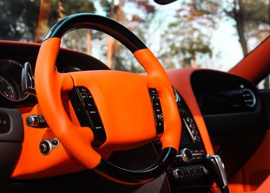 Orange car interior