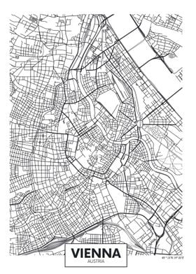 minimalistic vienna map 