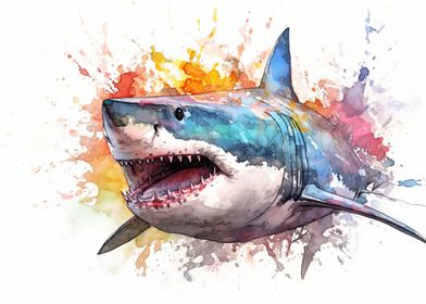 Shark Watercolor