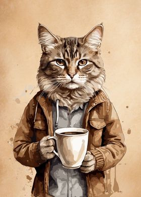 Cat Animals Coffee