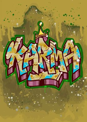 Karma Graffiti Art Text