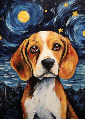 Beagle Starry Night